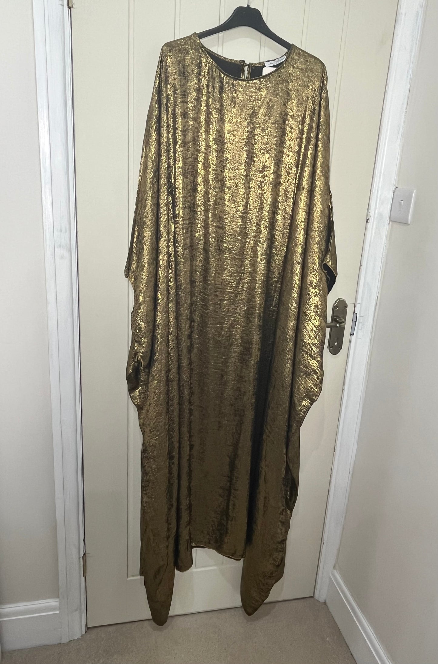 Rima Metallic Kaftan Dress - Gold