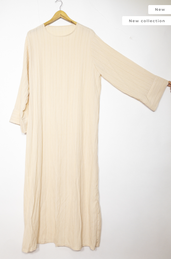 Samira Textured Dress - Cream