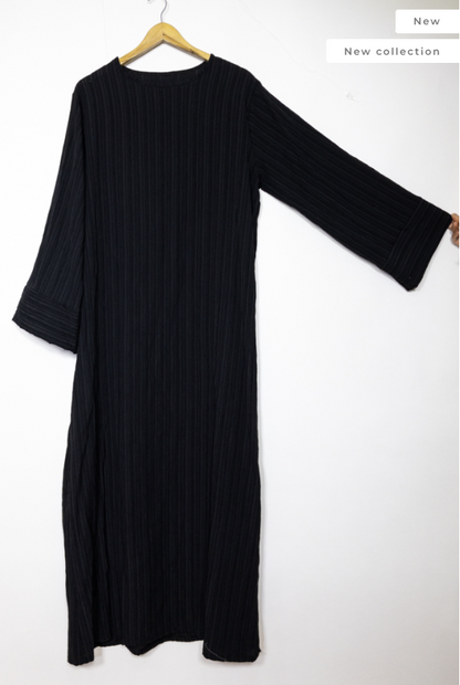 Samira Textured Dress - Black