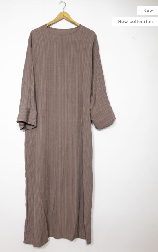 Samira Textured Dress - Taupe