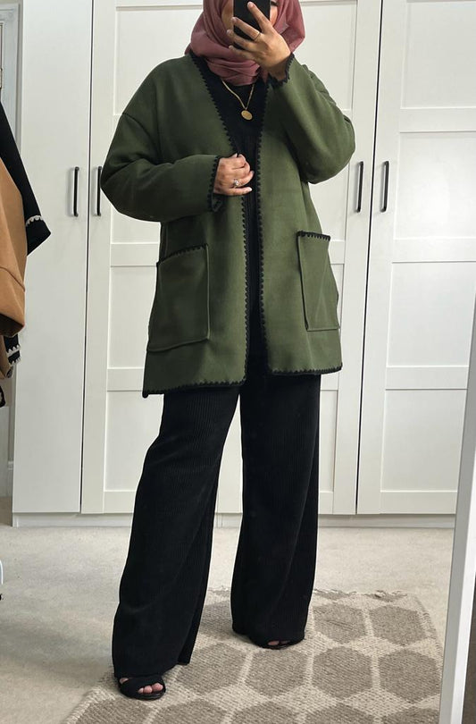 Trim Blazer Jacket - Green