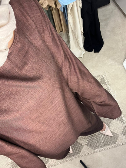 Linen Look Co-ord - Chocolate Brown